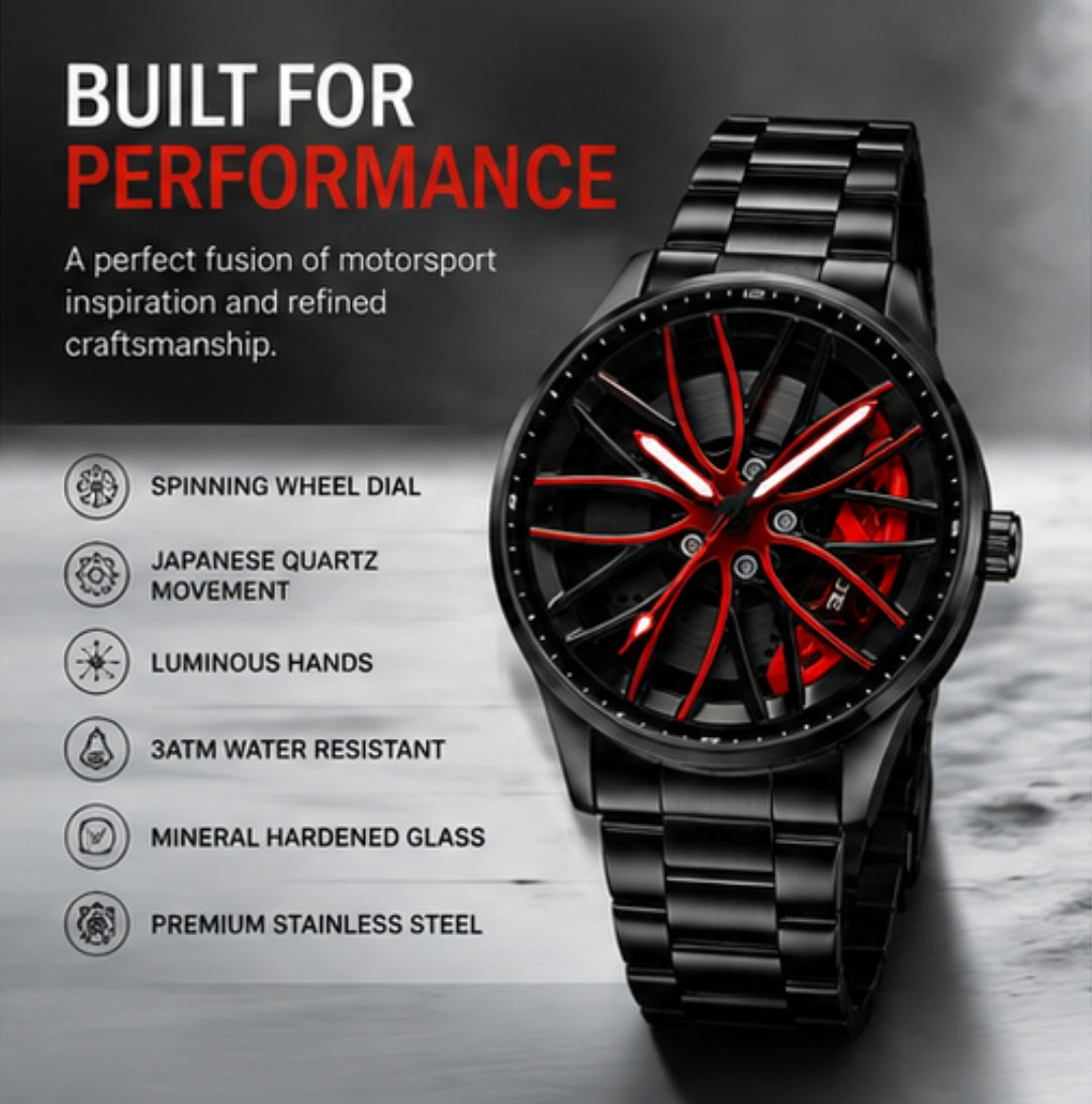 Nova Rim Watch - Luxury Rotating Quartz Watch