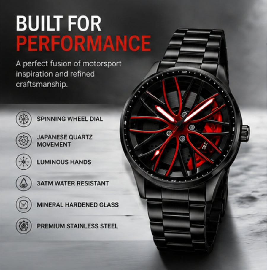 Nova Rim Watch - Luxury Rotating Quartz Watch