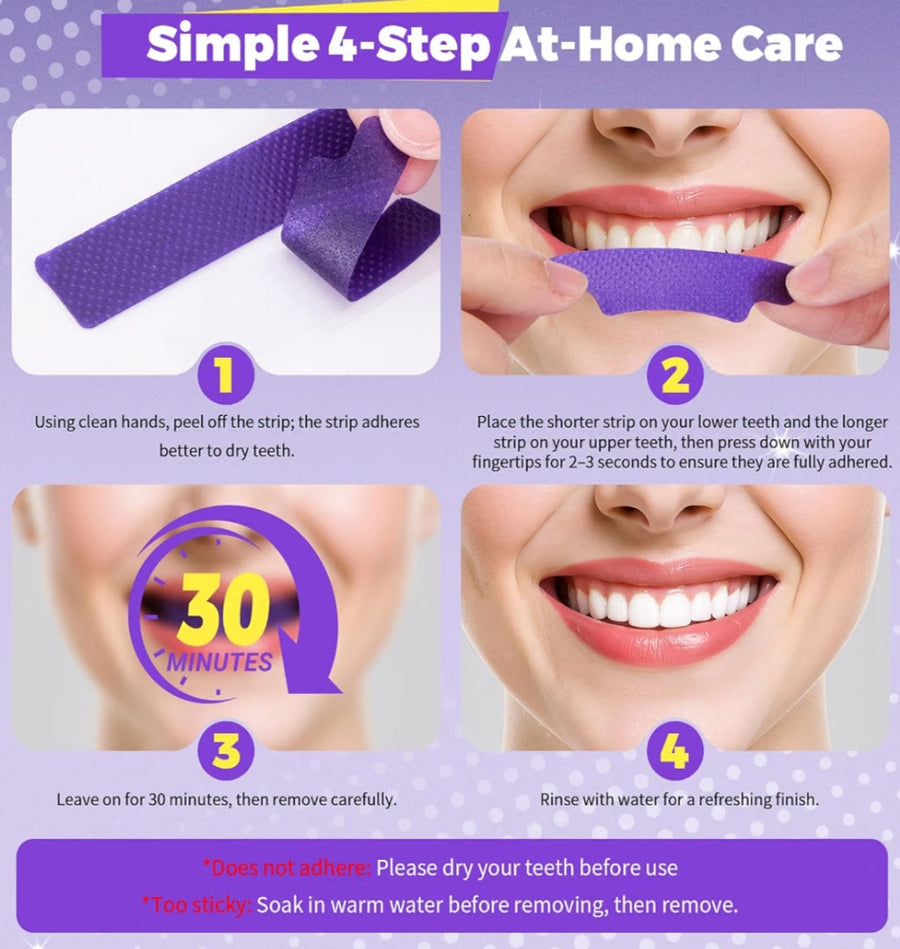 Premuim Purple Whitening Teeth Strips